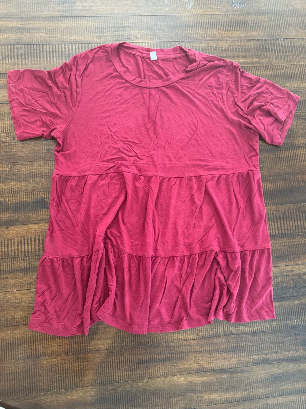 Women’s Tiered Short-Sleeve Top - Raspberry